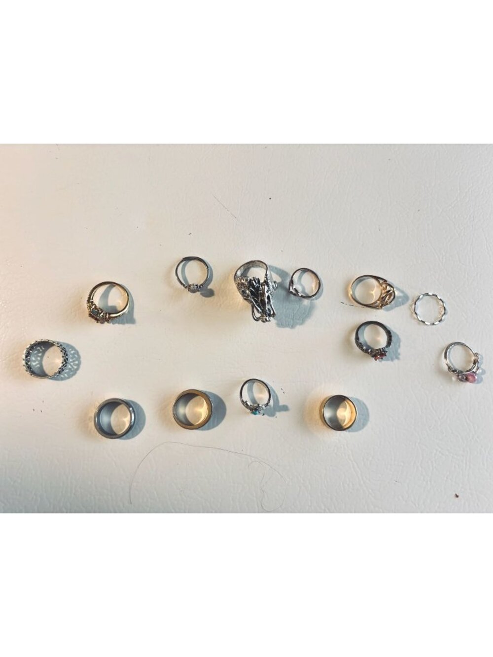 Lot Of 13 Assorted Fashion Rings With Gemstone Accents & Mixed Metals